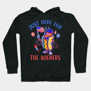 I'm Just Here For The Wieners 4th Of July Hot Dog Gift For Men Women Hoodie